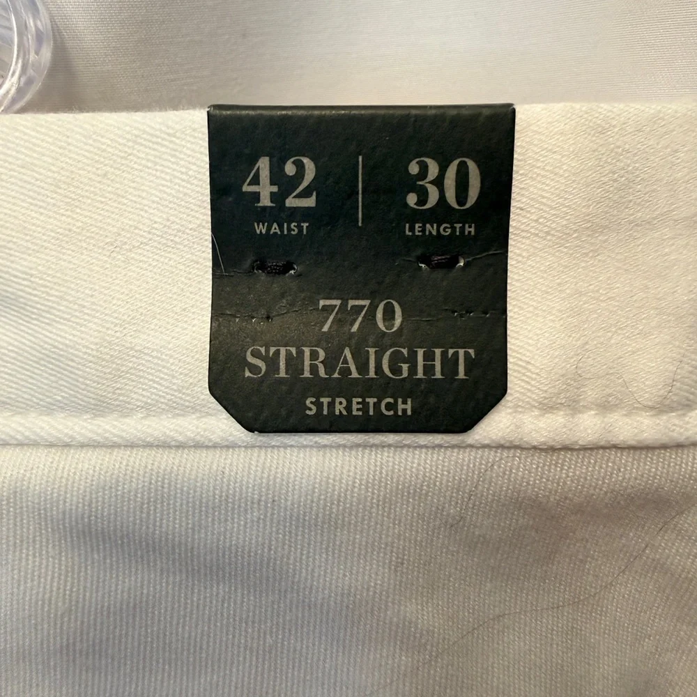 NWT‎ J.Crew Men’s Size 42x30 770 Straight Fit Stretch Chino Pants White